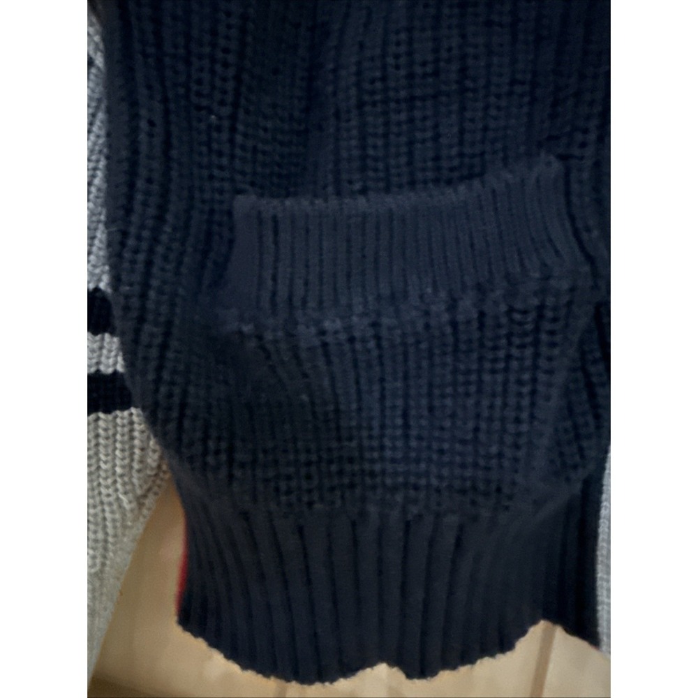 Tommy Jeans Colorblock Knit Cardigan Sweater Navy Red Gray Women's Small S - Picture 4 of 16